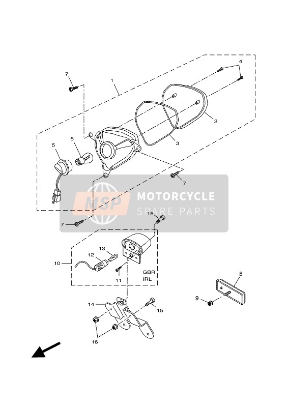 Yamaha NS50F 2016 Achterlicht voor een 2016 Yamaha NS50F